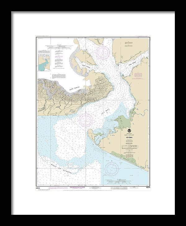 Nautical Chart-16741 Icy Bay - Framed Print