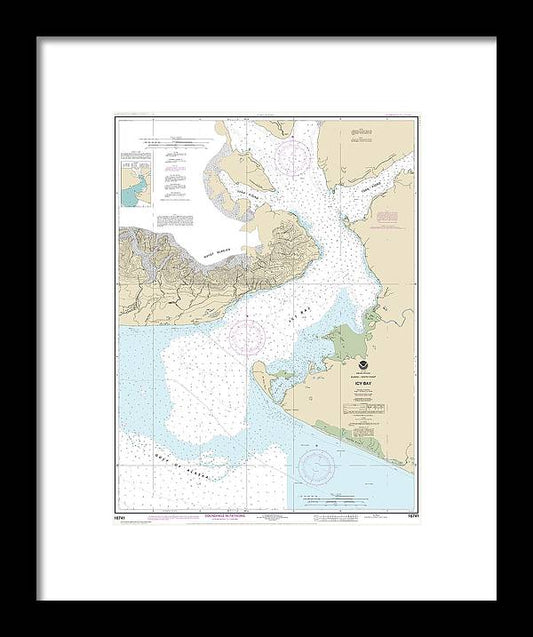 Nautical Chart-16741 Icy Bay - Framed Print