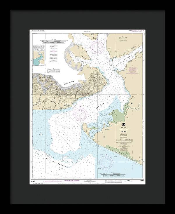 Nautical Chart-16741 Icy Bay - Framed Print