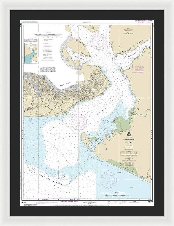 Nautical Chart-16741 Icy Bay - Framed Print