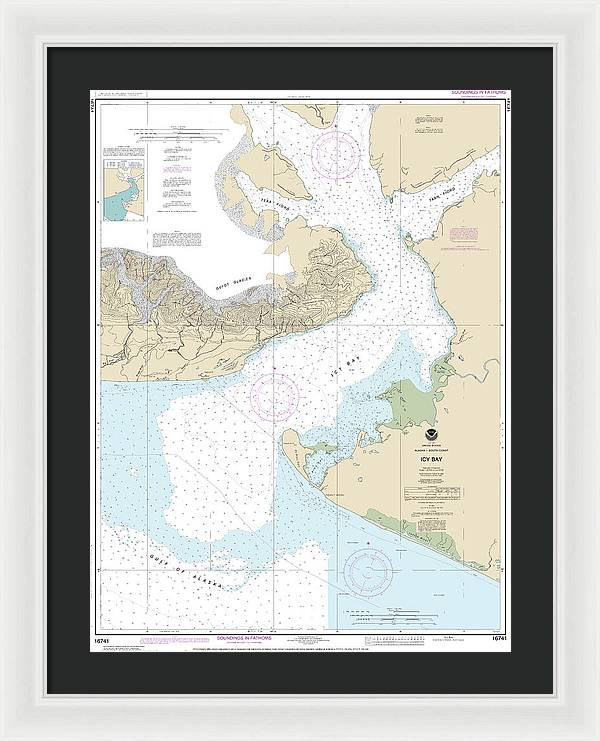 Nautical Chart-16741 Icy Bay - Framed Print