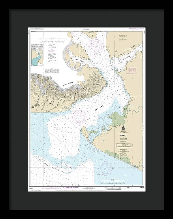 Nautical Chart-16741 Icy Bay - Framed Print