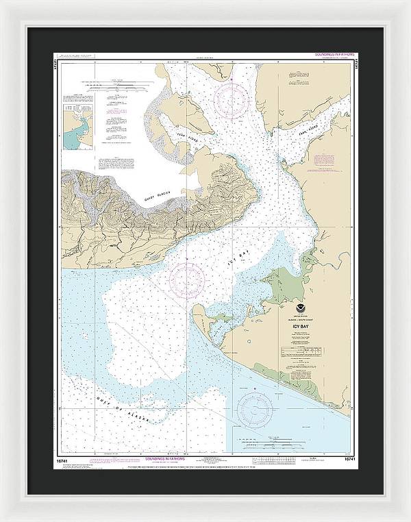 Nautical Chart-16741 Icy Bay - Framed Print