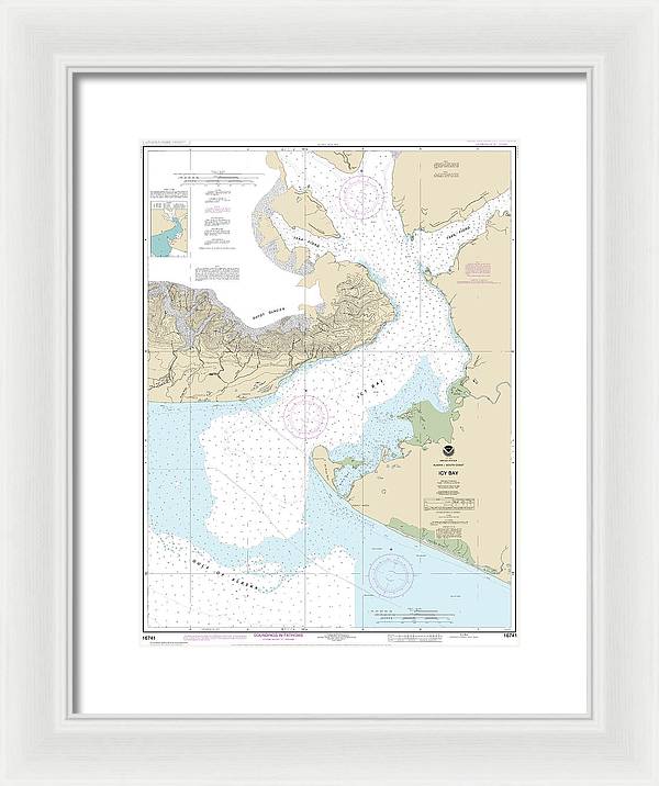 Nautical Chart-16741 Icy Bay - Framed Print