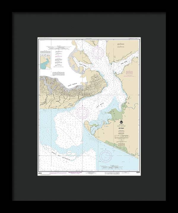 Nautical Chart-16741 Icy Bay - Framed Print