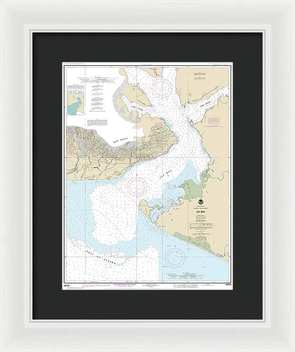 Nautical Chart-16741 Icy Bay - Framed Print