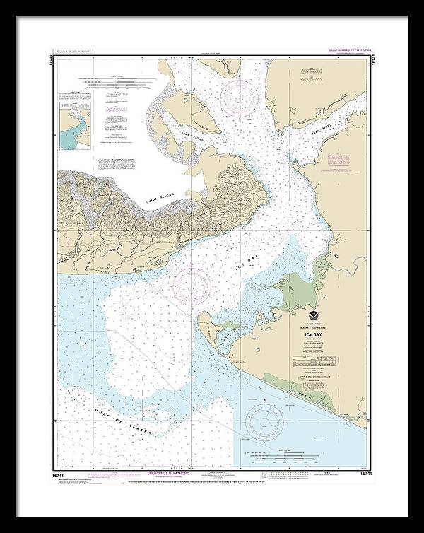 Nautical Chart-16741 Icy Bay - Framed Print