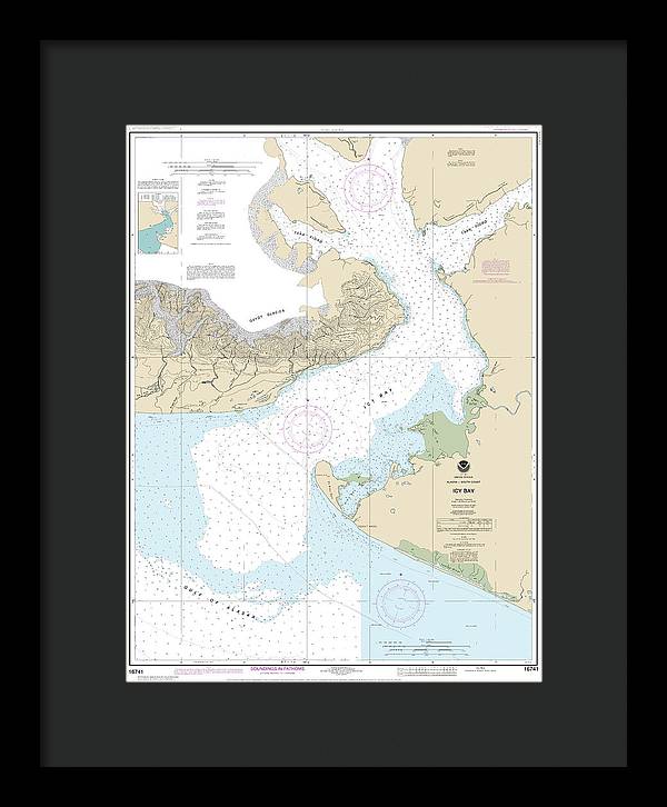 Nautical Chart-16741 Icy Bay - Framed Print