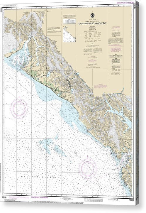 Nautical Chart-16760 Cross Sound-Yakutat Bay  Acrylic Print