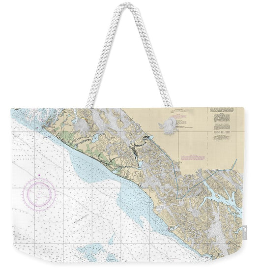 Nautical Chart-16760 Cross Sound-yakutat Bay - Weekender Tote Bag