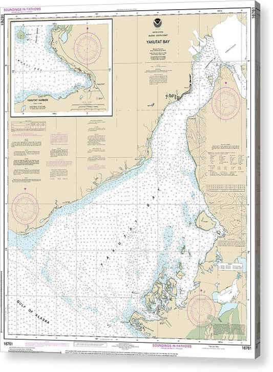 Nautical Chart-16761 Yakutat Bay, Yakutat Harbor  Acrylic Print