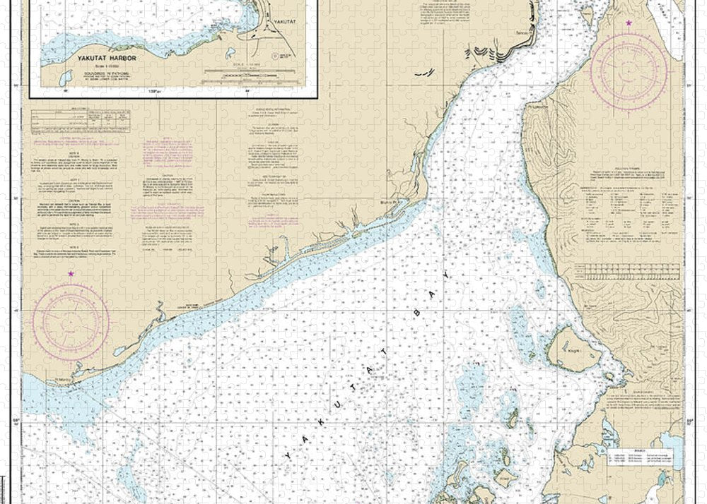 Nautical Chart-16761 Yakutat Bay, Yakutat Harbor - Puzzle