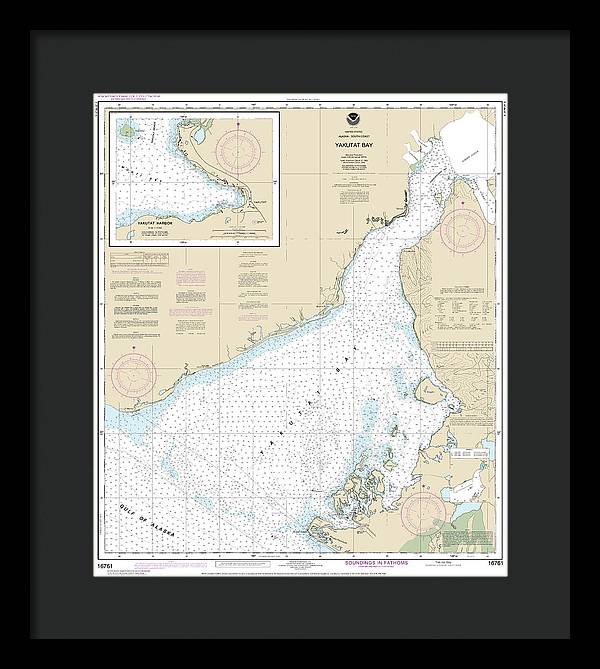 Nautical Chart-16761 Yakutat Bay, Yakutat Harbor - Framed Print