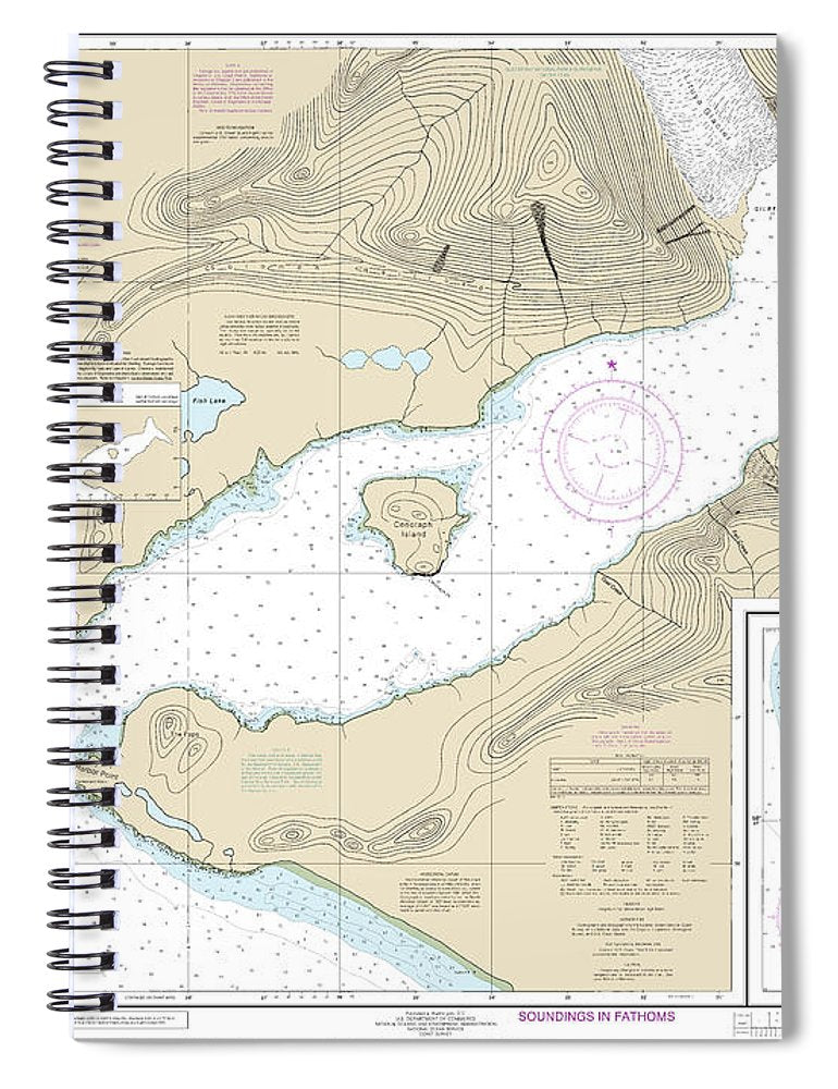 Nautical Chart 16762 Lituya Bay, Lituya Bay Entrance Spiral Notebook