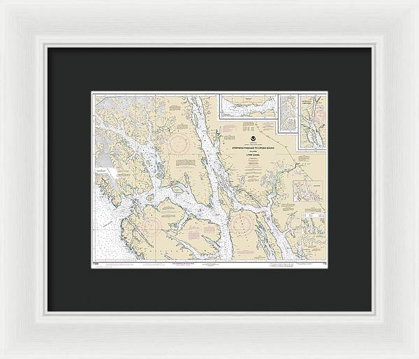 Nautical Chart-17300 Stephens Passage-cross Sound, Including Lynn Canal - Framed Print