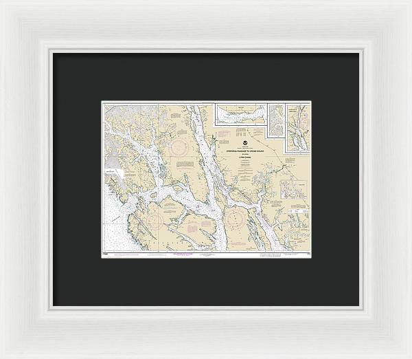 Nautical Chart-17300 Stephens Passage-cross Sound, Including Lynn Canal - Framed Print