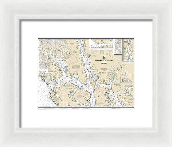 Nautical Chart-17300 Stephens Passage-cross Sound, Including Lynn Canal - Framed Print