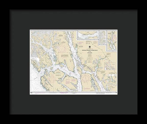 Nautical Chart-17300 Stephens Passage-cross Sound, Including Lynn Canal - Framed Print