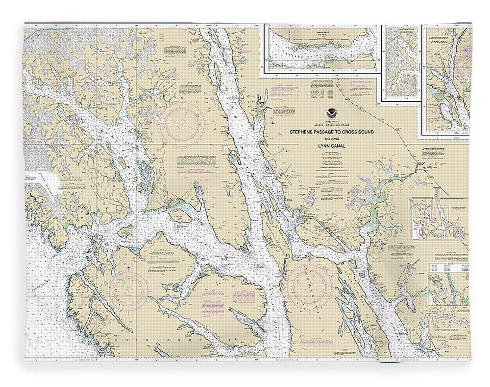 Nautical Chart-17300 Stephens Passage-cross Sound, Including Lynn Canal - Blanket