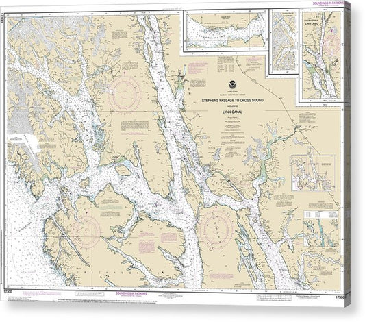 Nautical Chart-17300 Stephens Passage-Cross Sound, Including Lynn Canal  Acrylic Print
