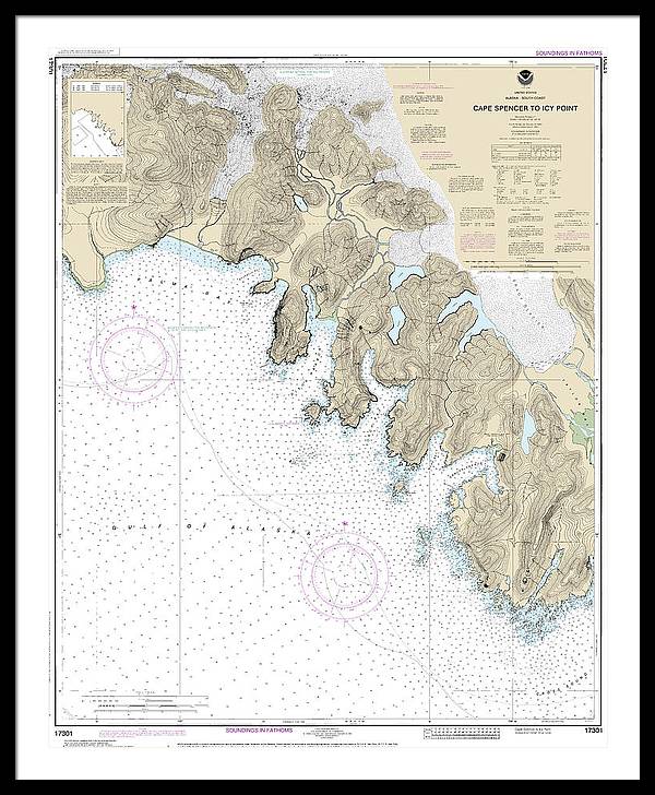 Nautical Chart-17301 Cape Spencer-icy Point - Framed Print