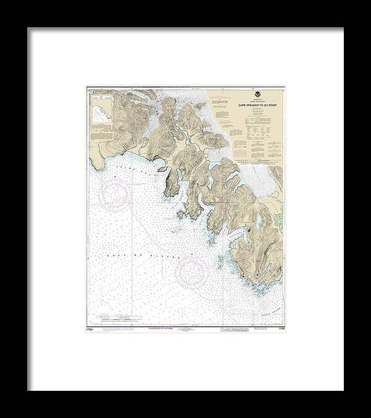 A beuatiful Framed Print of the Nautical Chart-17301 Cape Spencer-Icy Point by SeaKoast