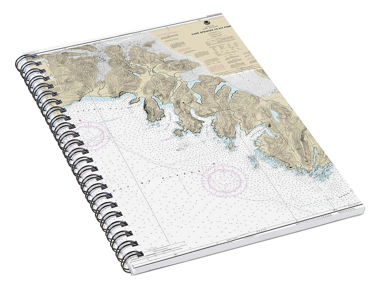 Nautical Chart-17301 Cape Spencer-icy Point - Spiral Notebook