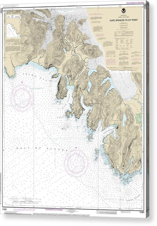 Nautical Chart-17301 Cape Spencer-Icy Point  Acrylic Print