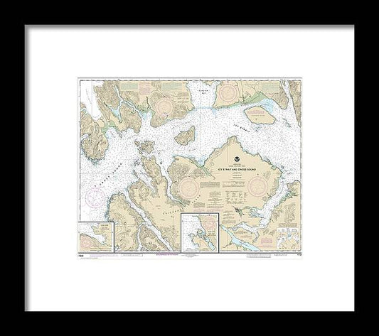 Nautical Chart-17302 Icy Strait-cross Sound, Inian Cove, Elfin Cove - Framed Print