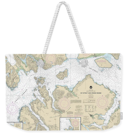 Nautical Chart-17302 Icy Strait-cross Sound, Inian Cove, Elfin Cove - Weekender Tote Bag