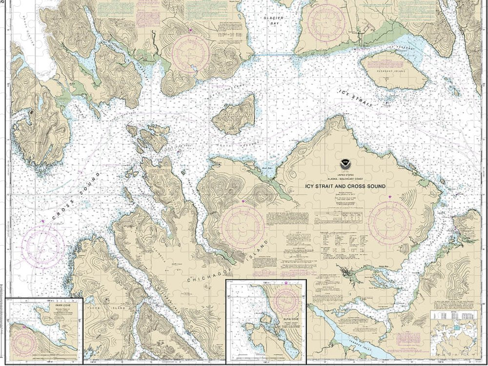 Nautical Chart 17302 Icy Strait Cross Sound, Inian Cove, Elfin Cove Puzzle
