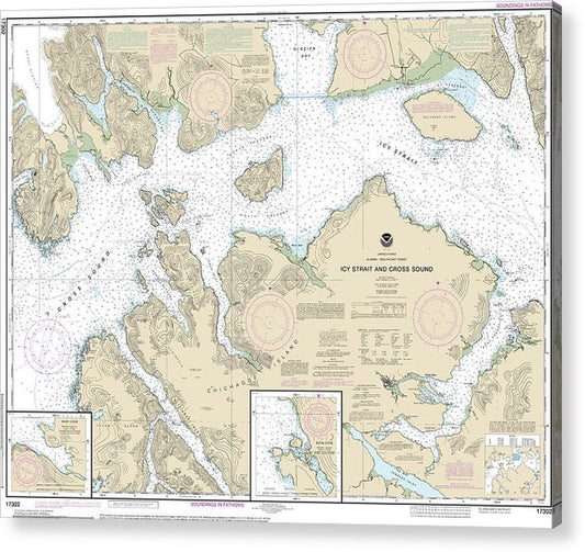 Nautical Chart-17302 Icy Strait-Cross Sound, Inian Cove, Elfin Cove  Acrylic Print