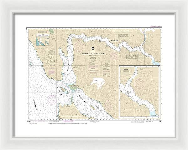 Nautical Chart-17311 Holkham Bay-tracy Arm - Stephens Passage - Framed Print