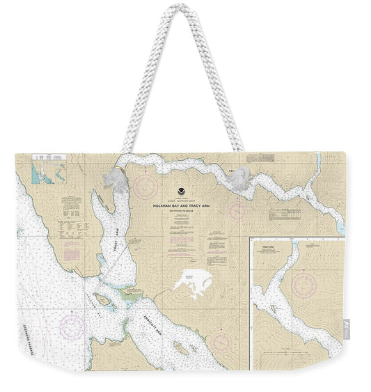 Nautical Chart-17311 Holkham Bay-tracy Arm - Stephens Passage - Weekender Tote Bag