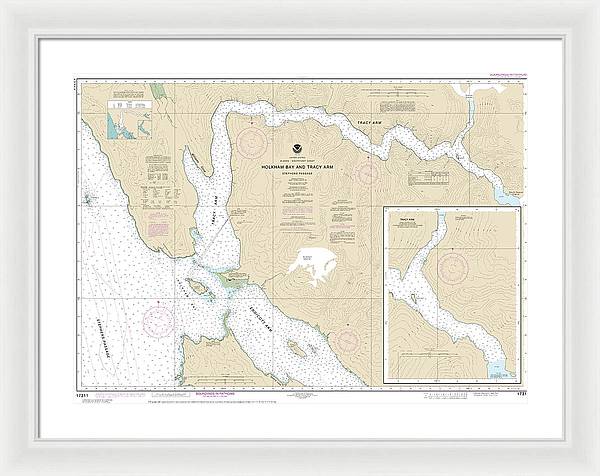 Nautical Chart-17311 Holkham Bay-tracy Arm - Stephens Passage - Framed Print