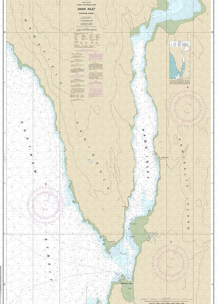 Nautical Chart-17312 Hawk Inlet, Chatham Strait - Puzzle