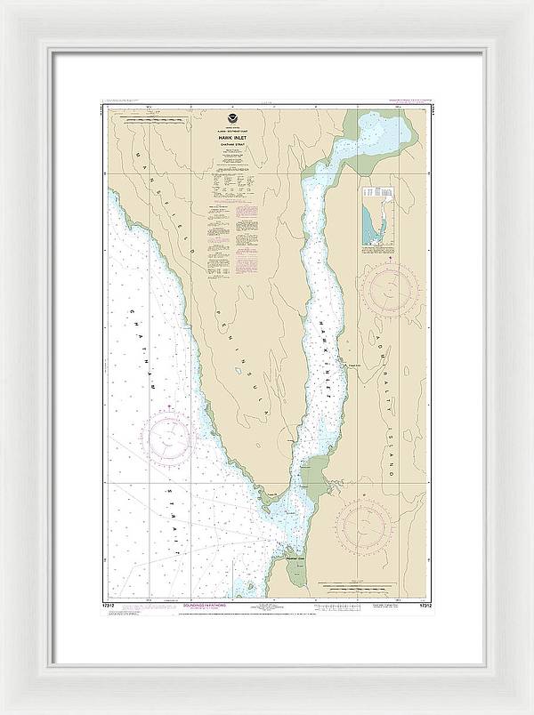 Nautical Chart-17312 Hawk Inlet, Chatham Strait - Framed Print