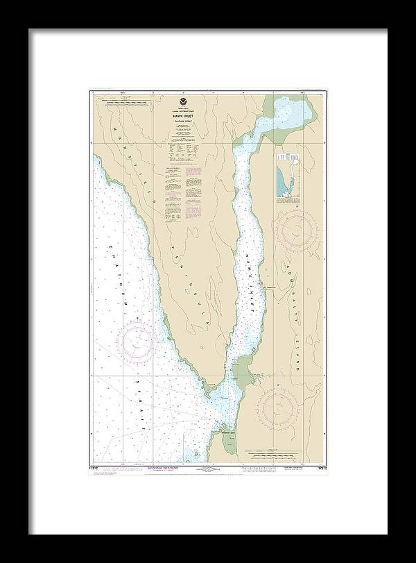 Nautical Chart-17312 Hawk Inlet, Chatham Strait - Framed Print