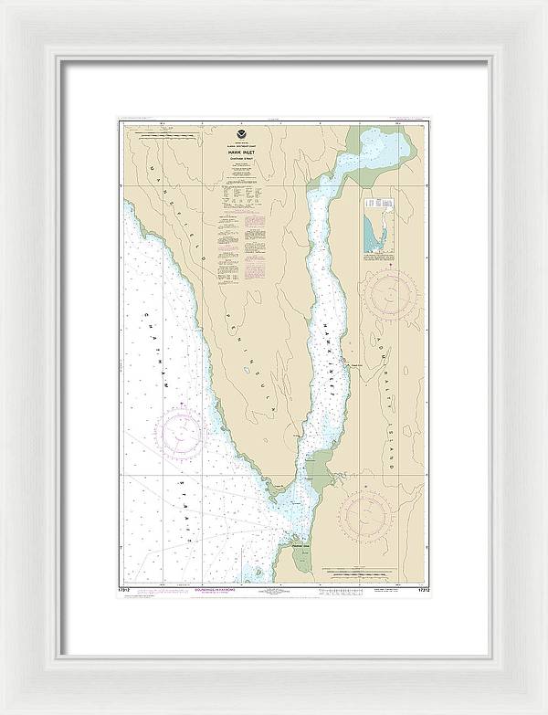 Nautical Chart-17312 Hawk Inlet, Chatham Strait - Framed Print