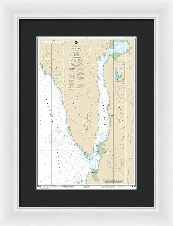 Nautical Chart-17312 Hawk Inlet, Chatham Strait - Framed Print