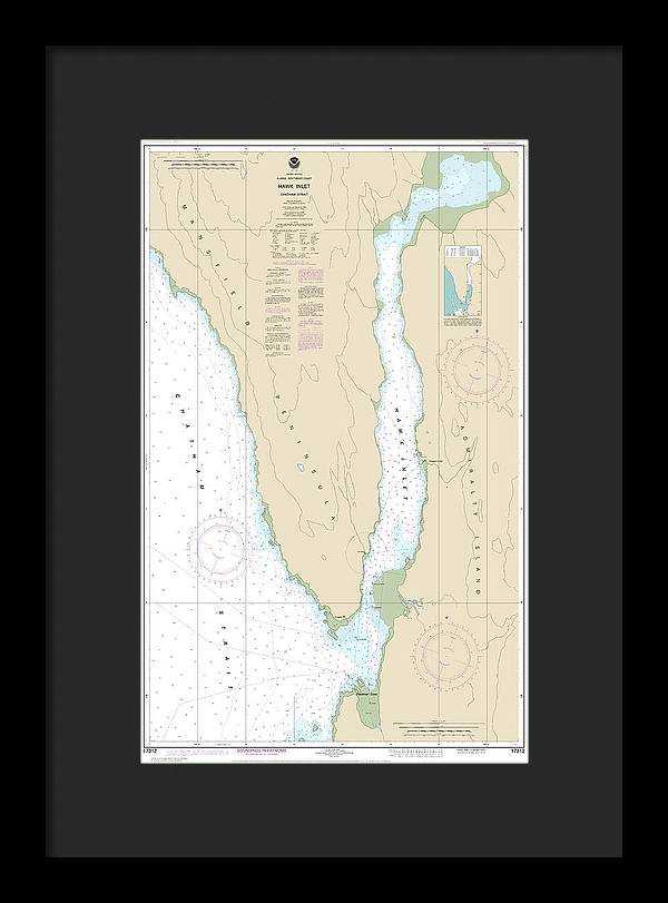 Nautical Chart-17312 Hawk Inlet, Chatham Strait - Framed Print