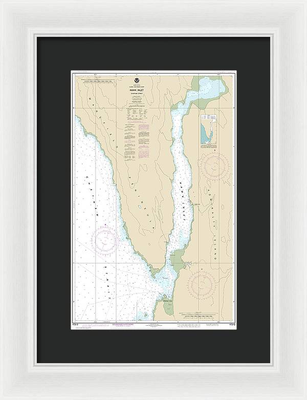 Nautical Chart-17312 Hawk Inlet, Chatham Strait - Framed Print