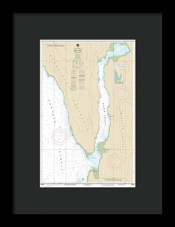 Nautical Chart-17312 Hawk Inlet, Chatham Strait - Framed Print