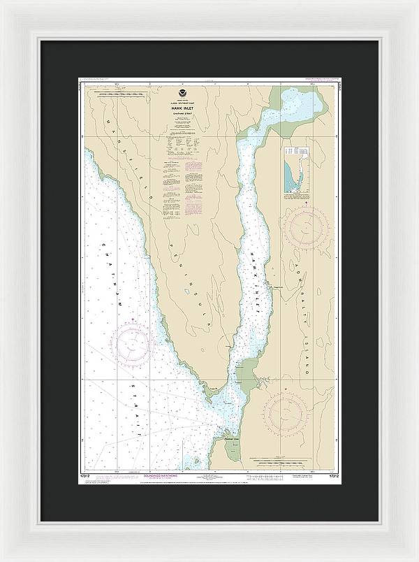 Nautical Chart-17312 Hawk Inlet, Chatham Strait - Framed Print