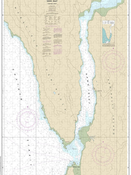Nautical Chart 17312 Hawk Inlet, Chatham Strait Puzzle