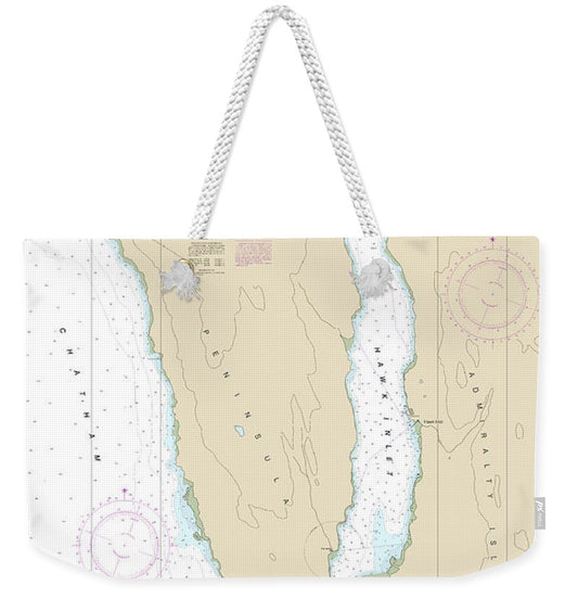 Nautical Chart-17312 Hawk Inlet, Chatham Strait - Weekender Tote Bag