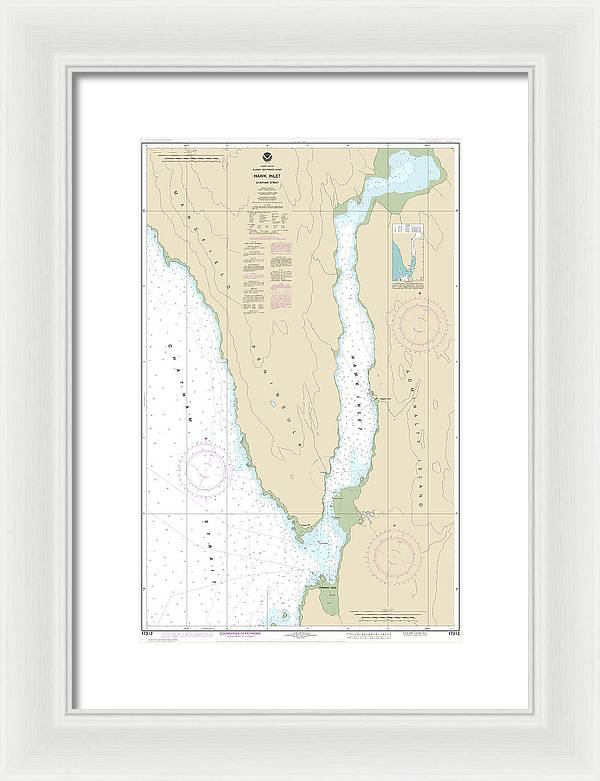 Nautical Chart-17312 Hawk Inlet, Chatham Strait - Framed Print