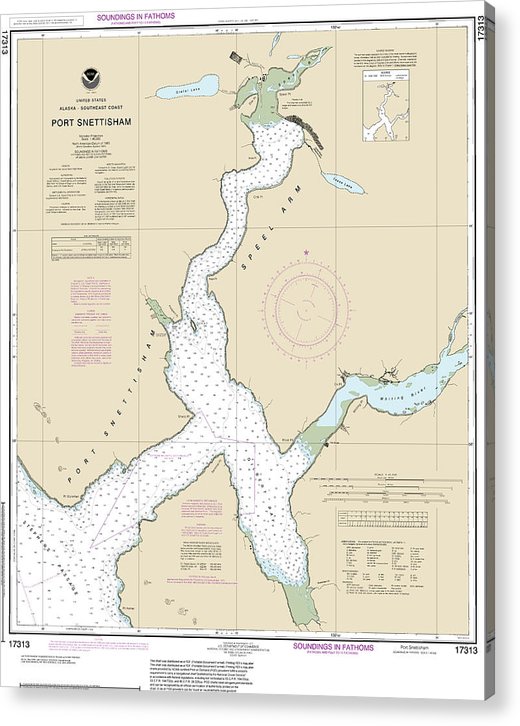 Nautical Chart-17313 Port Snettisham  Acrylic Print