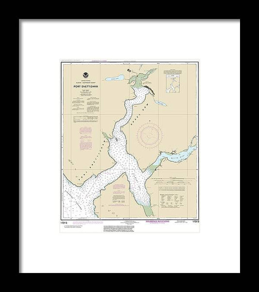 A beuatiful Framed Print of the Nautical Chart-17313 Port Snettisham by SeaKoast