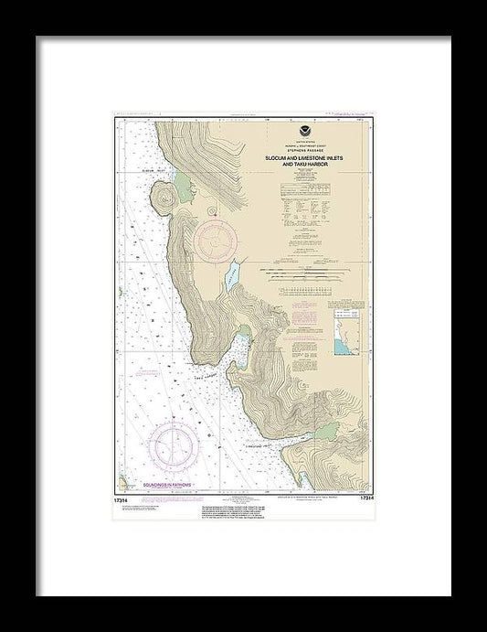 A beuatiful Framed Print of the Nautical Chart-17314 Slocum-Limestone Inlets-Taku Harbor by SeaKoast